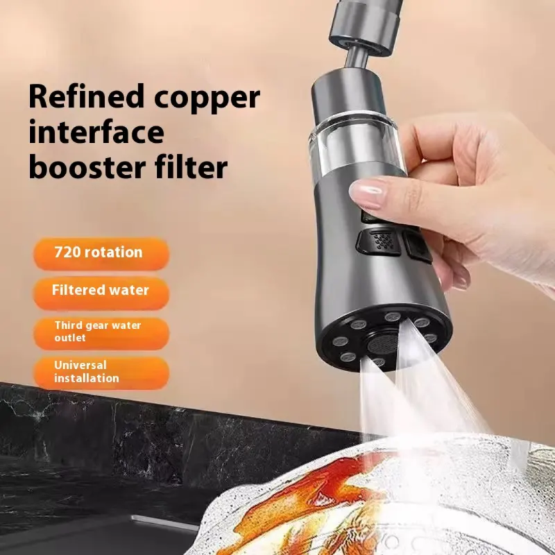 3-Mode Kitchen Faucet Nozzle with Filter