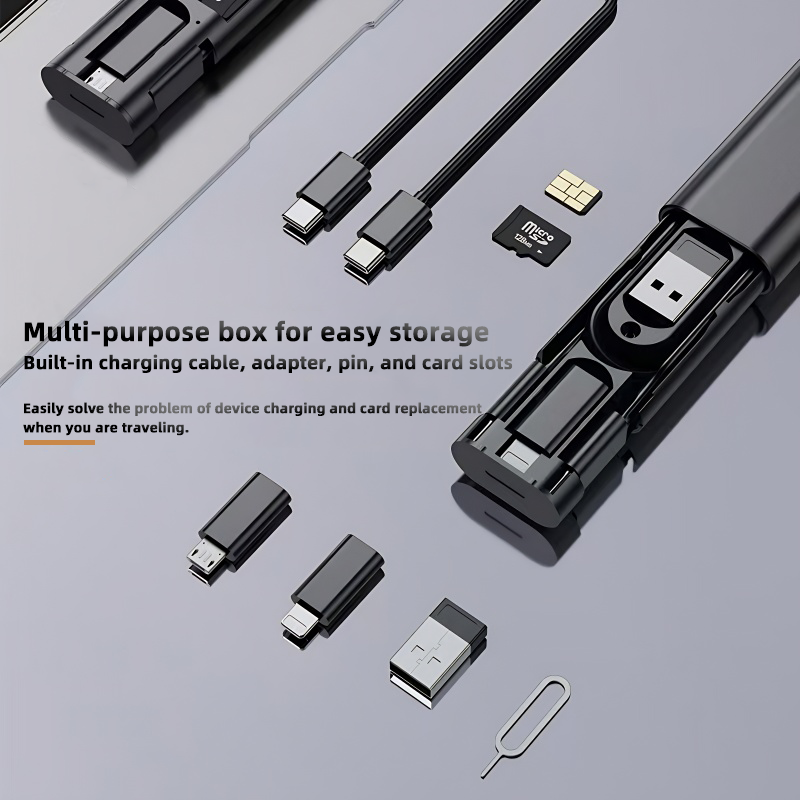 6-in-1 60W fast charging travel cable kit